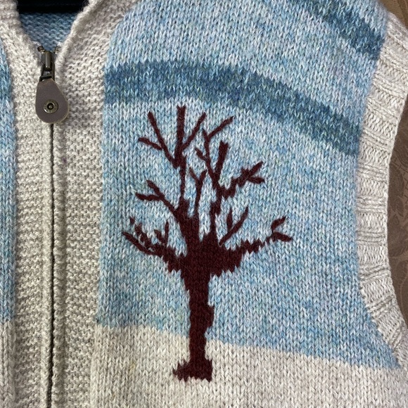 Vintage 90s Y2K Novelty Sleeveless Sweater Sweater Vest. Dog Skiing Cabin Geese - Picture 10 of 14